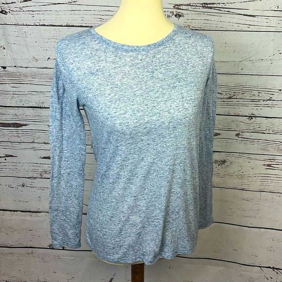 Victoria’s Secret Blue Marled Long Sleeve T-Shirt - Picture 1 of 5